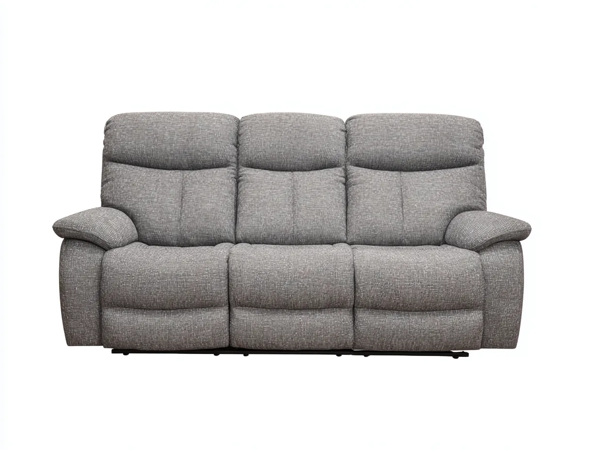 Canapé relax 3 places en tissu 215x95x105 cm - Gris - Design contemporain pour salon-Raridadecor