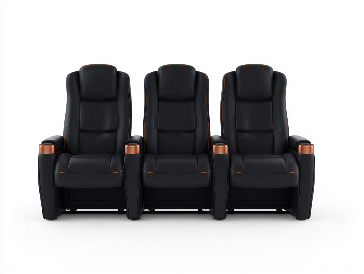 Canapé relax 3 places en similicuir 210x95x105 cm - Noir - Design contemporain pour salon-Raridadecor