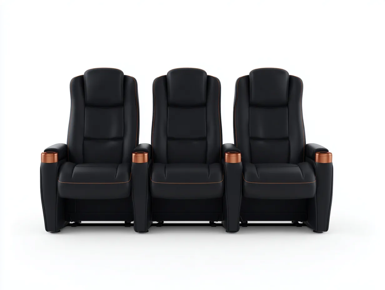 Canapé relax 3 places en similicuir 210x95x105 cm - Noir - Design contemporain pour salon-Raridadecor