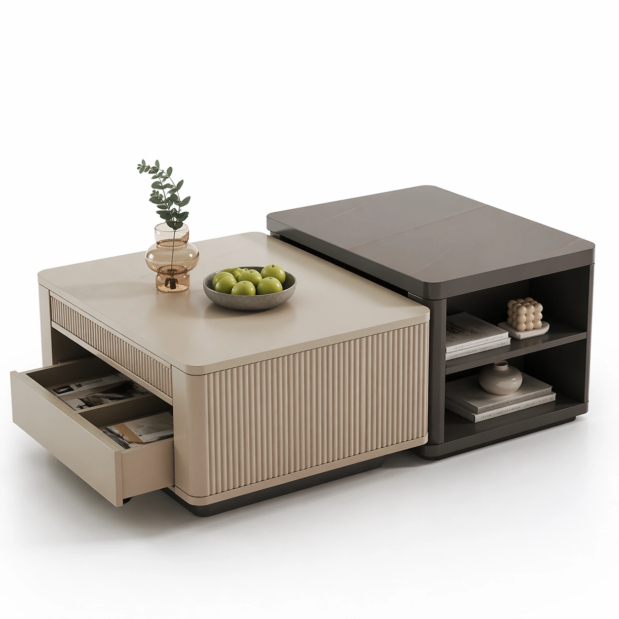 Couchtisch Set Beige Grau-trivlora