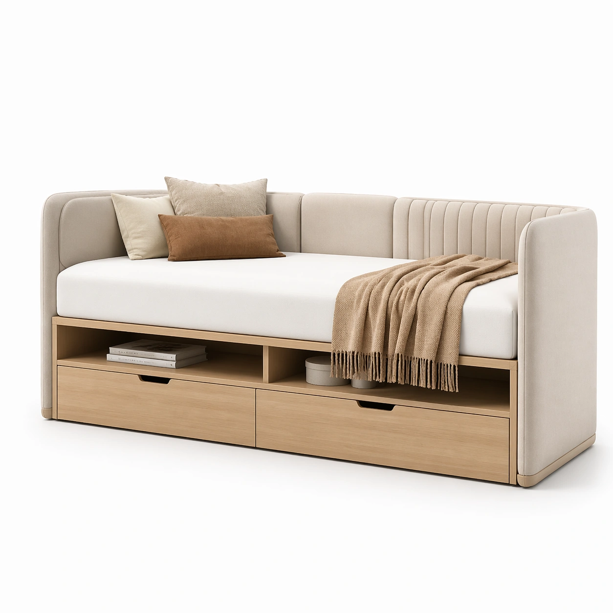 Schlafsofa Mit Stauraum Beige-trivlora