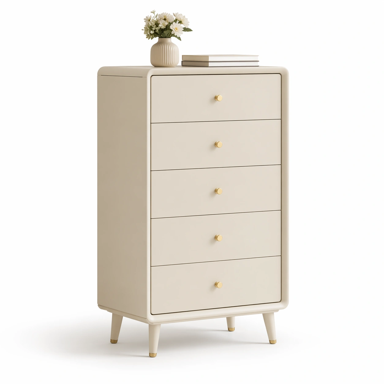 Kommode Beige 5 Schubladen-trivlora