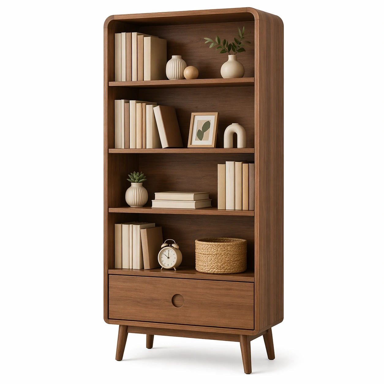 Bucherregal Holz Modern Braun-trivlora