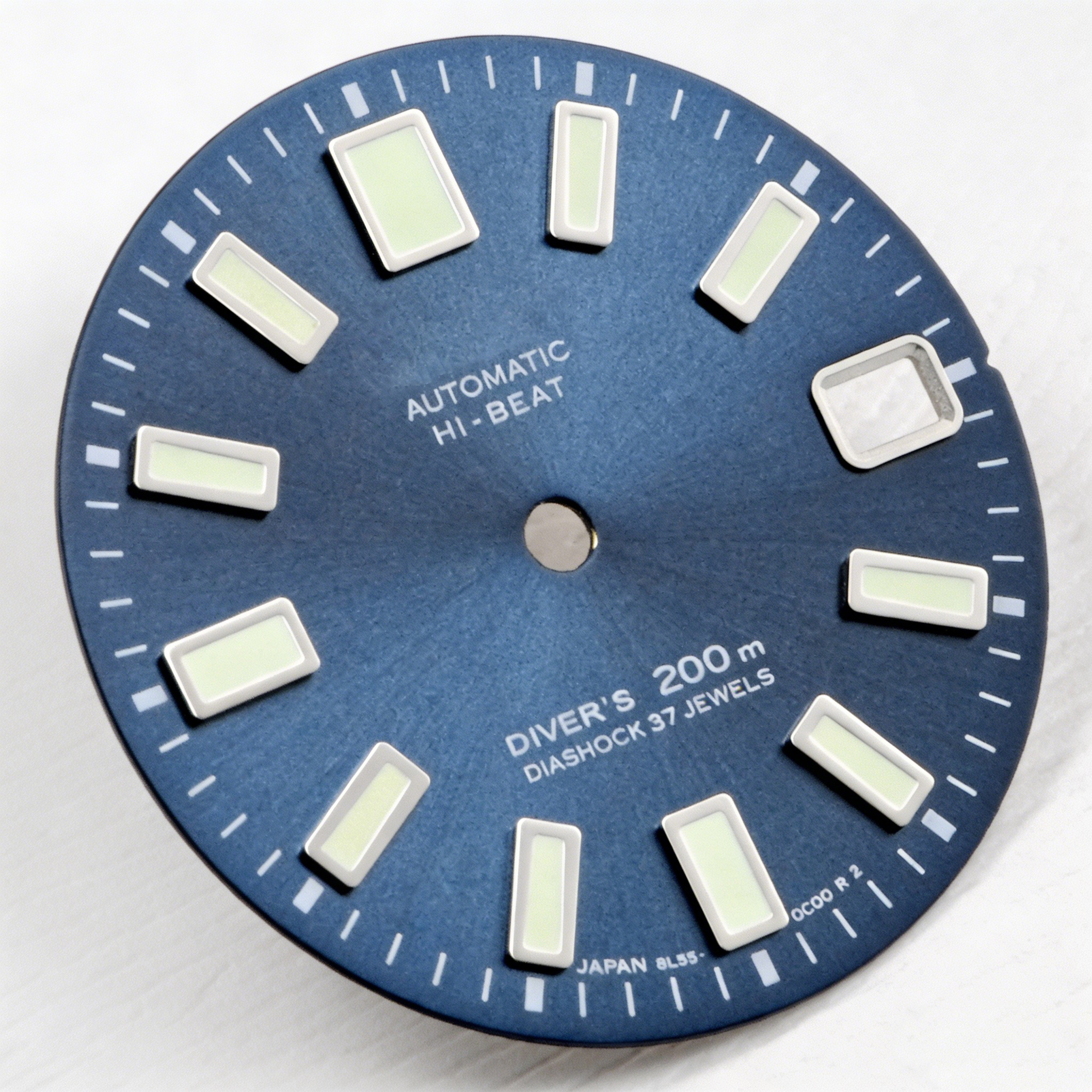高品质-太阳纹蓝色28.5mm-62MAS元祖表盘3点/3.8点位置表冠超级C3绿光