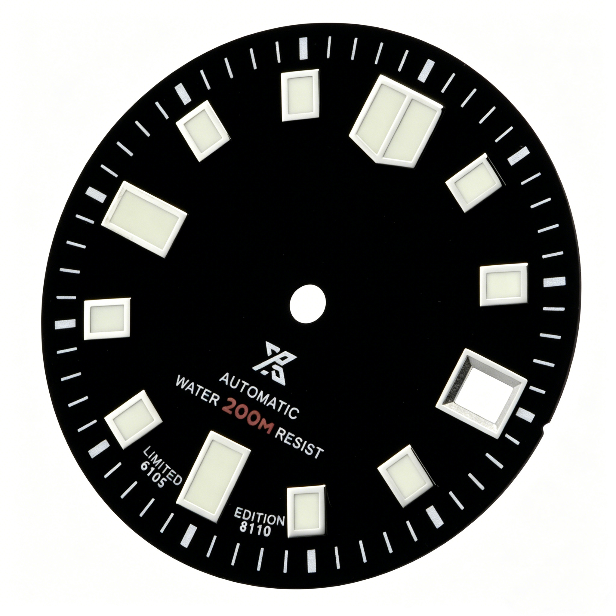 高品质-28.5mm-6105鲍鱼表盘-4.2点位置表冠超级C3绿光黑色B