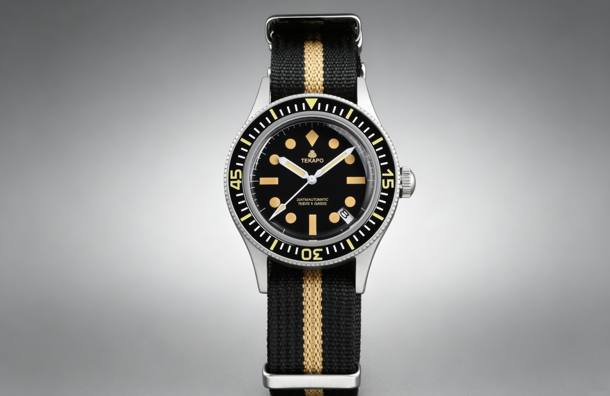 TEKAPO Retro Series Fifty Fatho Bubble Mirror Watch Japan NH35A Mechanical Movement 20BAR Waterproof Watch Sapphire Canvas Strap
