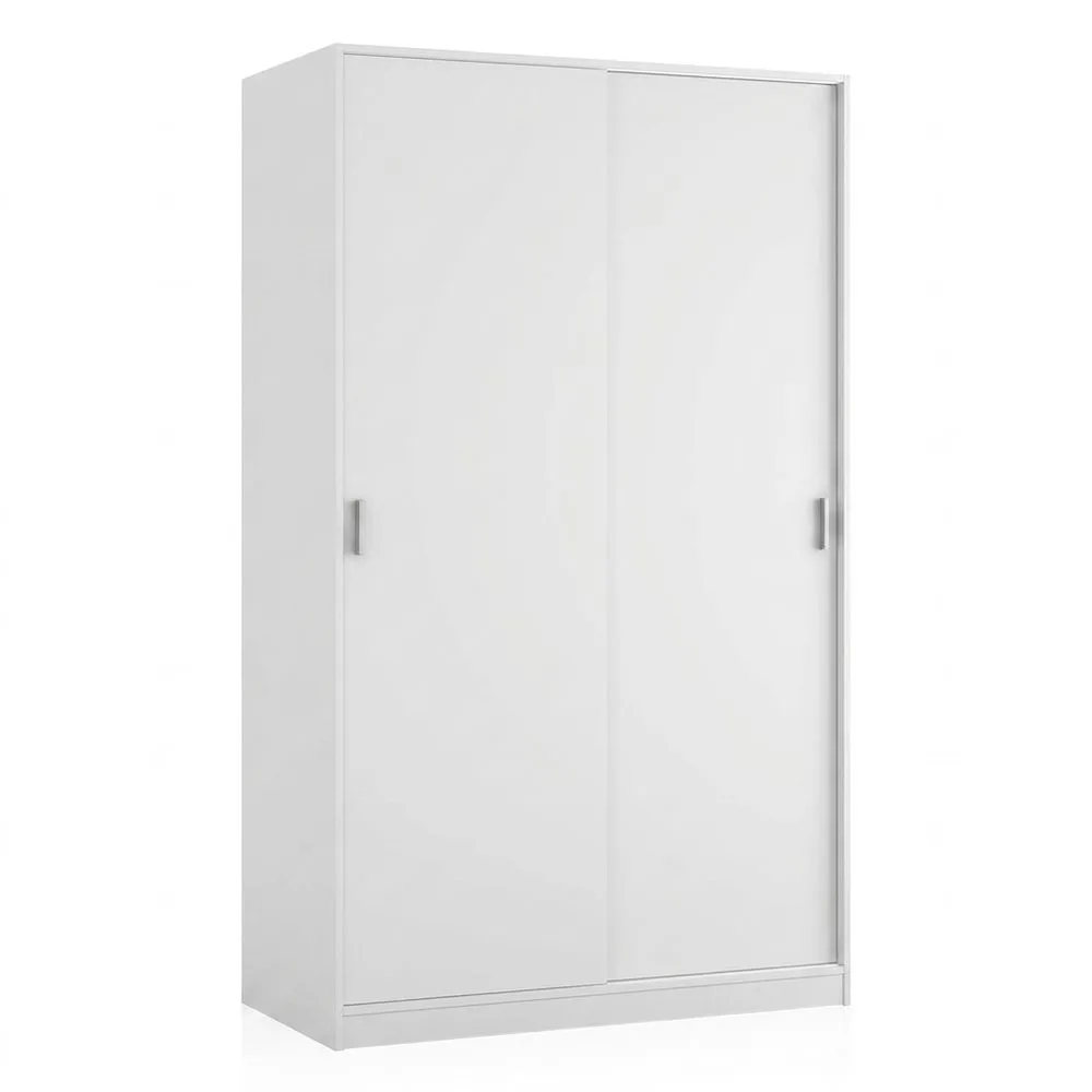 Armario con Puertas Correderas, Acabado Blanco Suave, Dimensiones: 100x50x200 cm