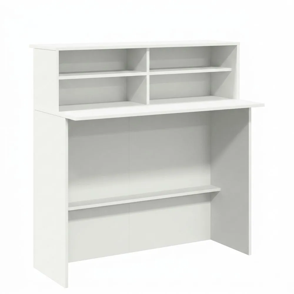 Mostrador de recepción blanco 100x50x103.5 cm madera contrachapada