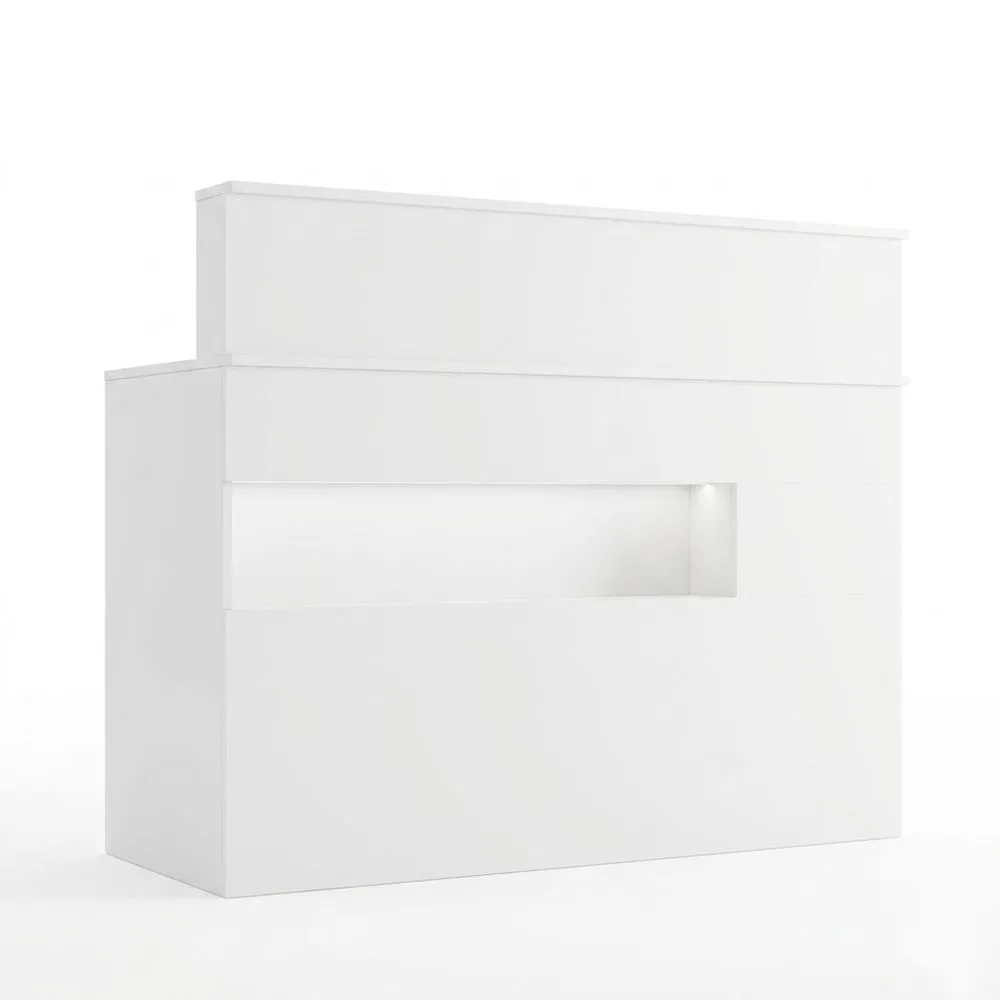 Mostrador de Recepción Blanco con Cajón para Teclado, MDF, 100x120x50 cm