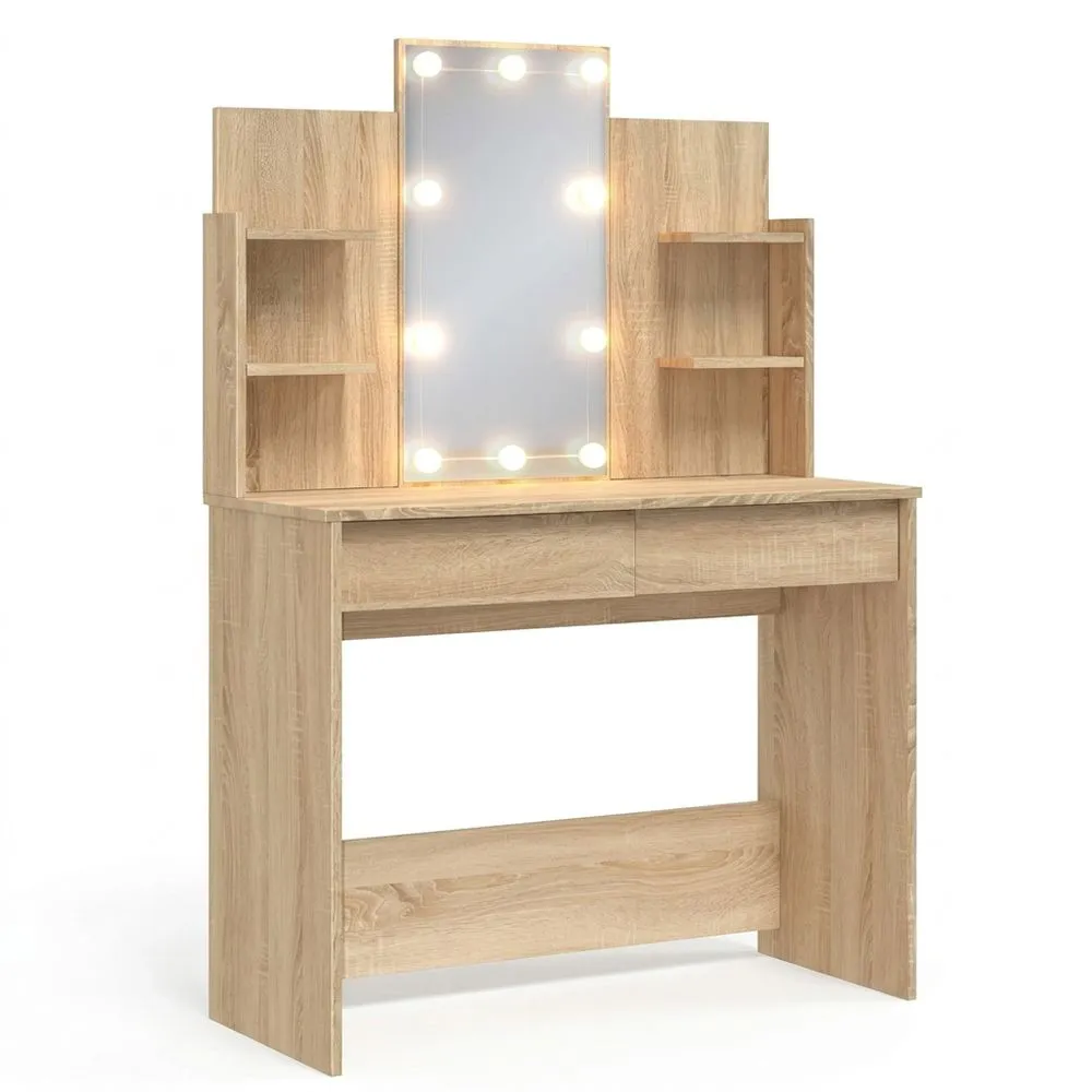 Tocador con Espejo LED y Cajones para Habitación