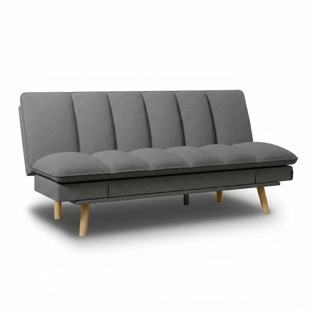 Sofá cama 3 plazas con apertura clic-clac y reclinación doble, 200 x 108 x 97 cm