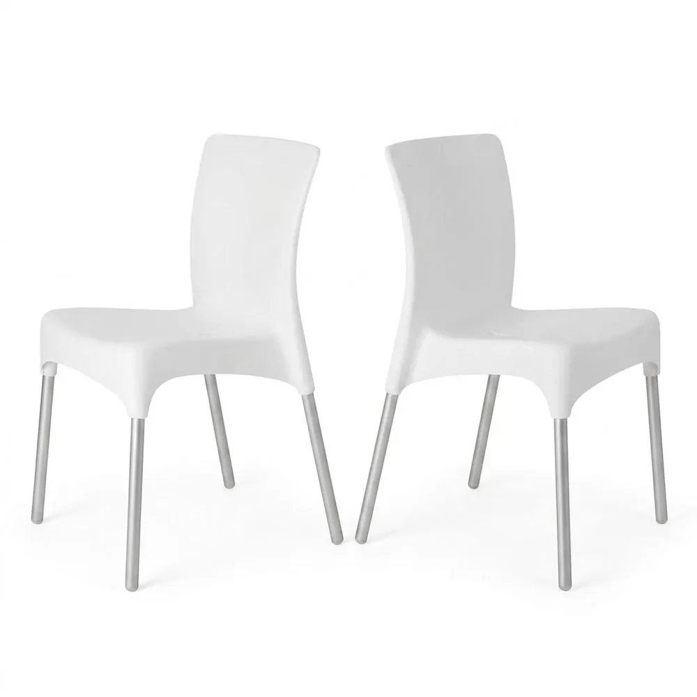 Conjunto de 2 Sillas de Jardín Apilables para Exteriores