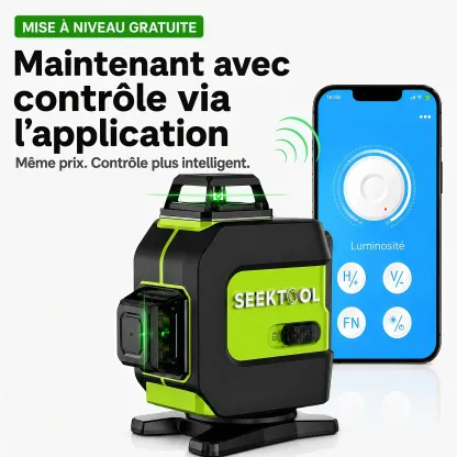 SEEKTOOL LX360 Pro – Niveau laser vert 4 x 360° à 16 lignes