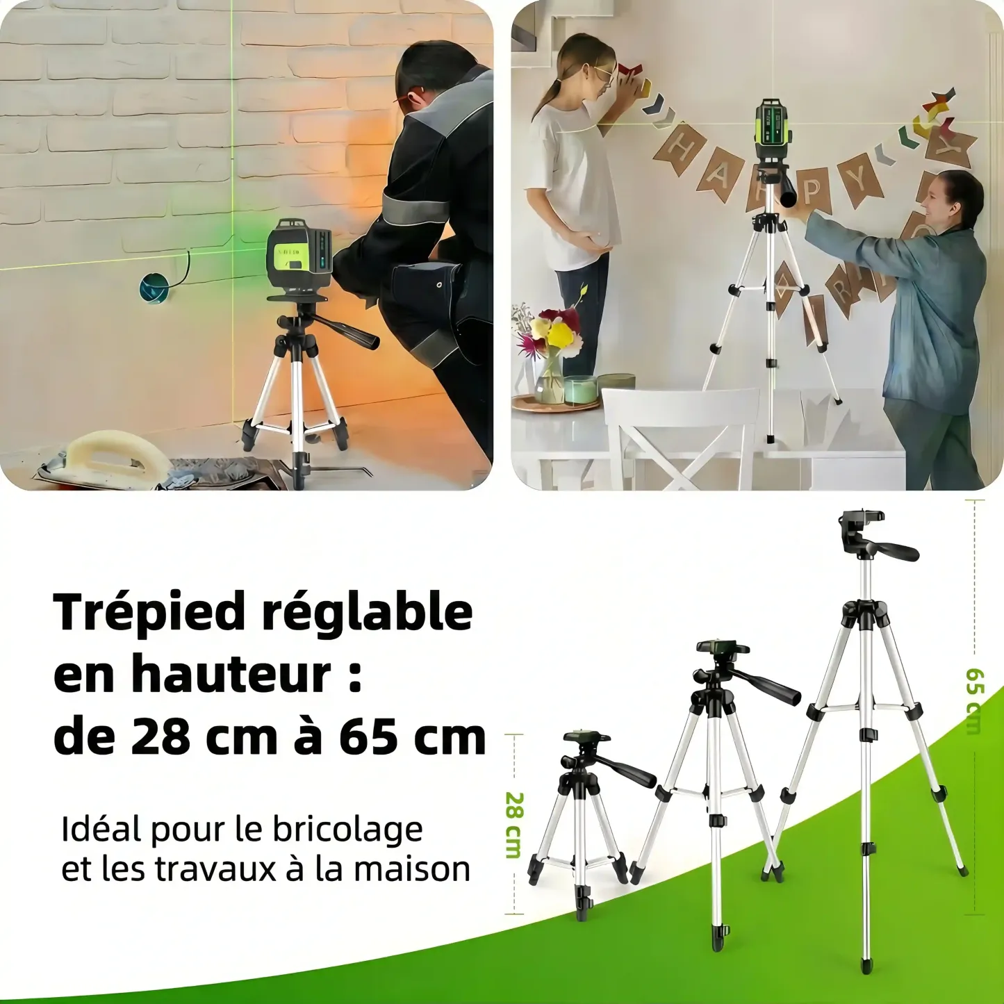 SEEKTOOL LX360 Pro – Niveau laser vert 4 x 360° à 16 lignes