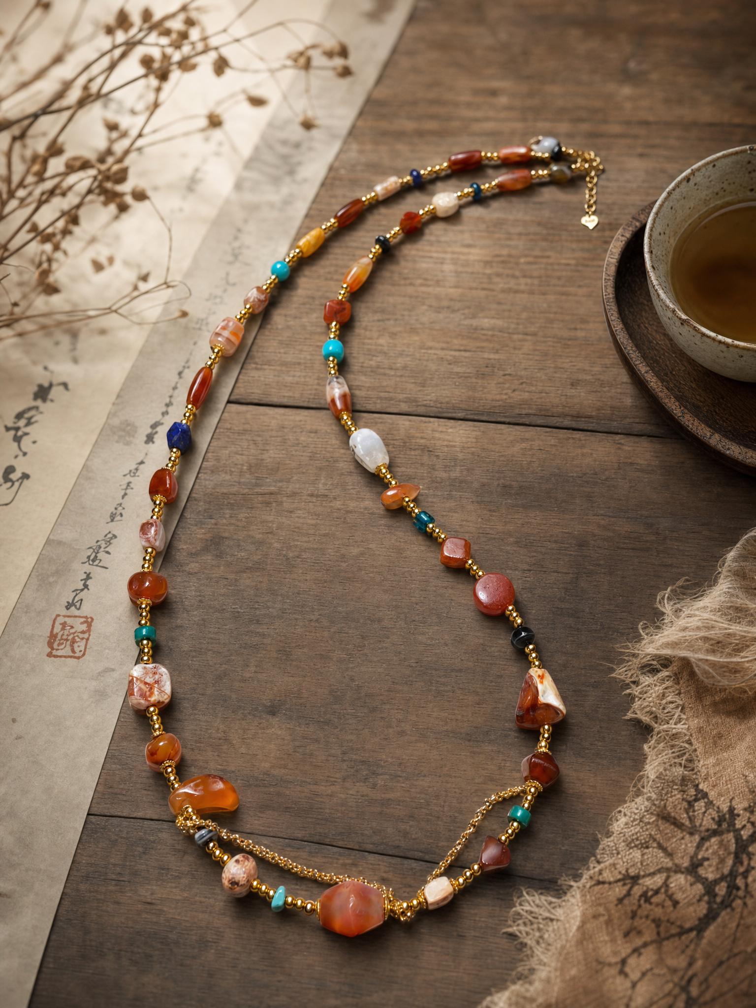 Dzi Ebony Tiger's Eye Ancient Bead Bracelet