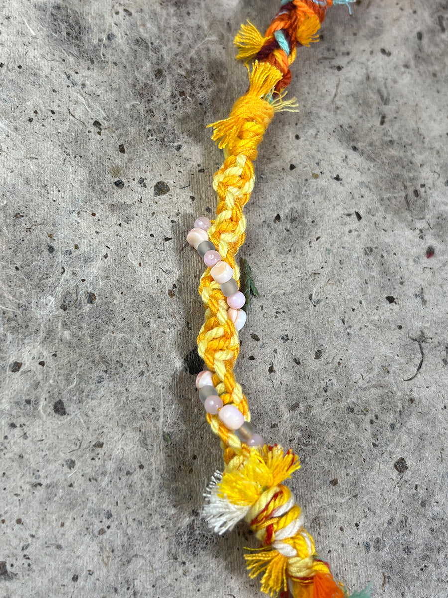 Tibetan Braided Citrine Bone Tassel Necklace-the8thknot