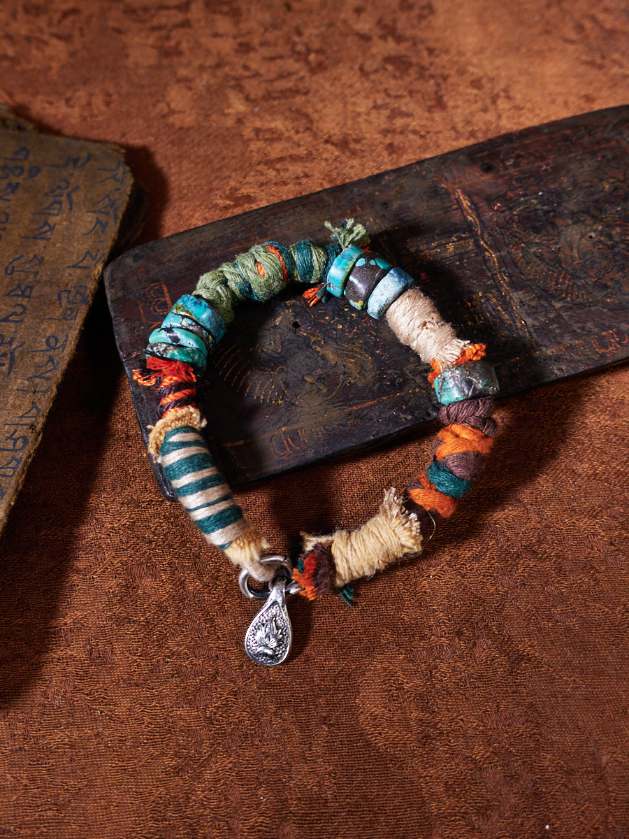Wrapped Earth Turquoise Sterling Silver Charm Bracelet-the8thknot