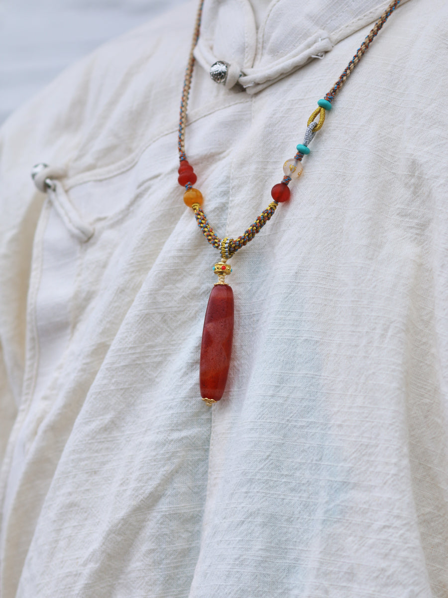 Spiritual Energy Five Eyes Dzi Beads Necklace