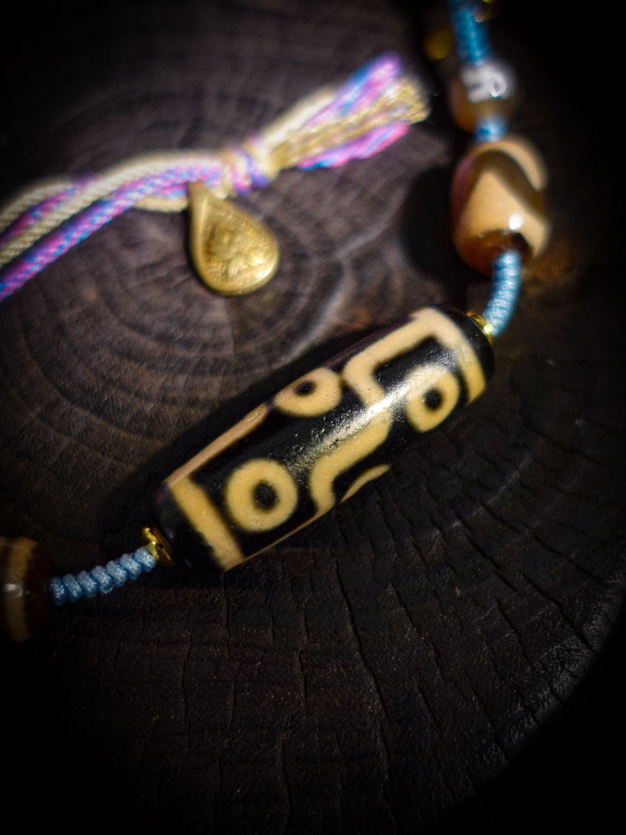 Fortune Nine-Eyed Dzi Necklace