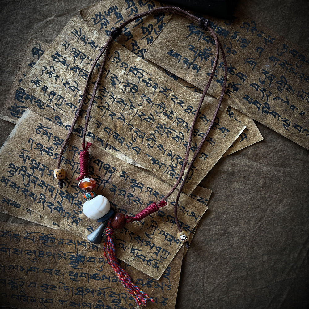 Tibetan Guardian Yak Bone Necklace-the8thknot
