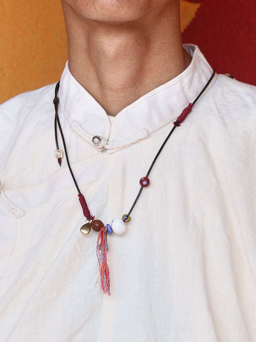 Tibetan Guardian Yak Bone Necklace-the8thknot