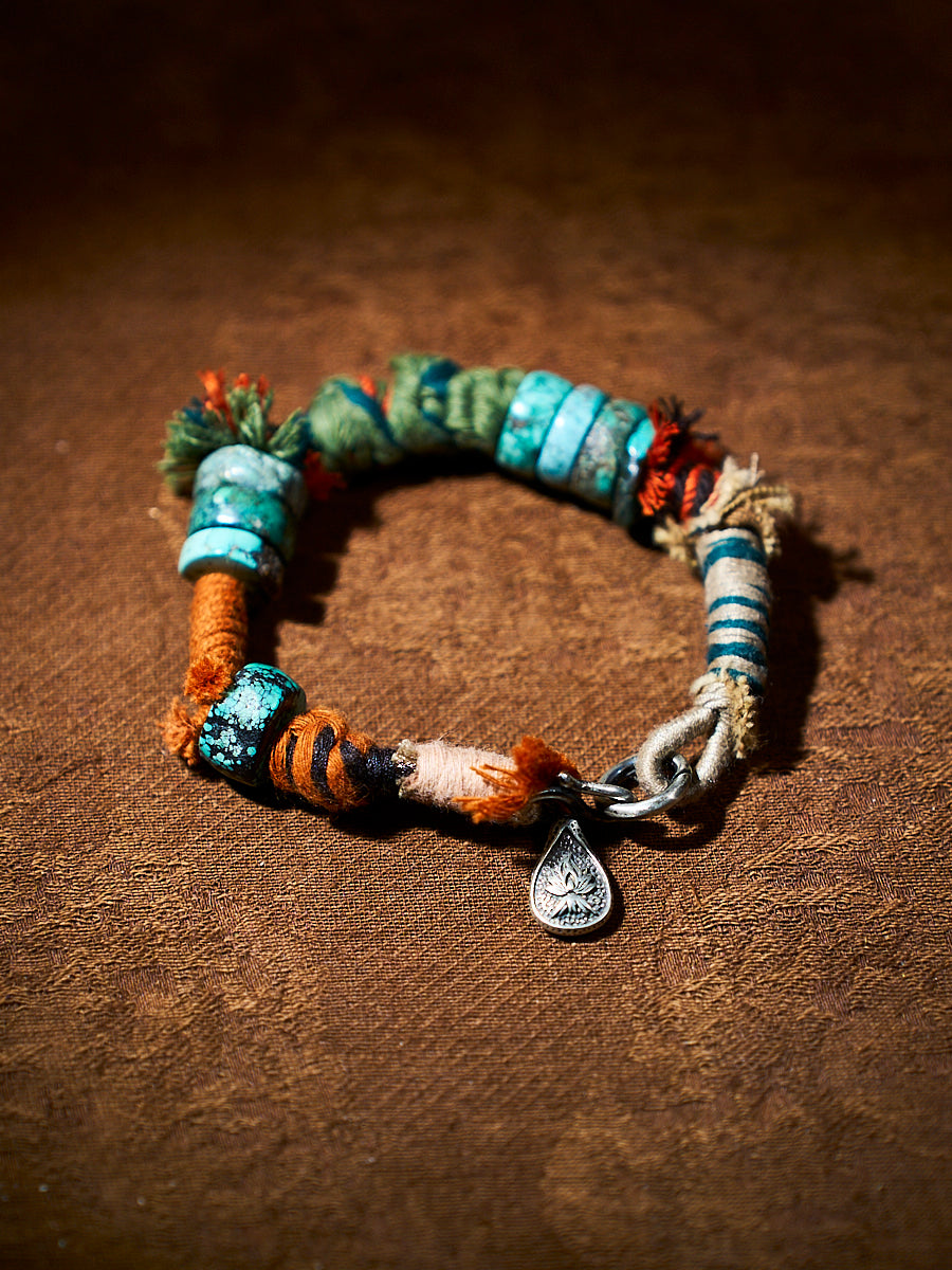 Wrapped Earth Turquoise Sterling Silver Charm Bracelet-the8thknot
