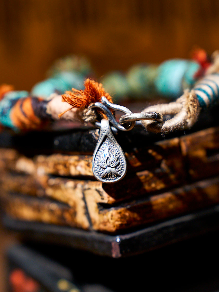 Wrapped Earth Turquoise Sterling Silver Charm Bracelet-the8thknot