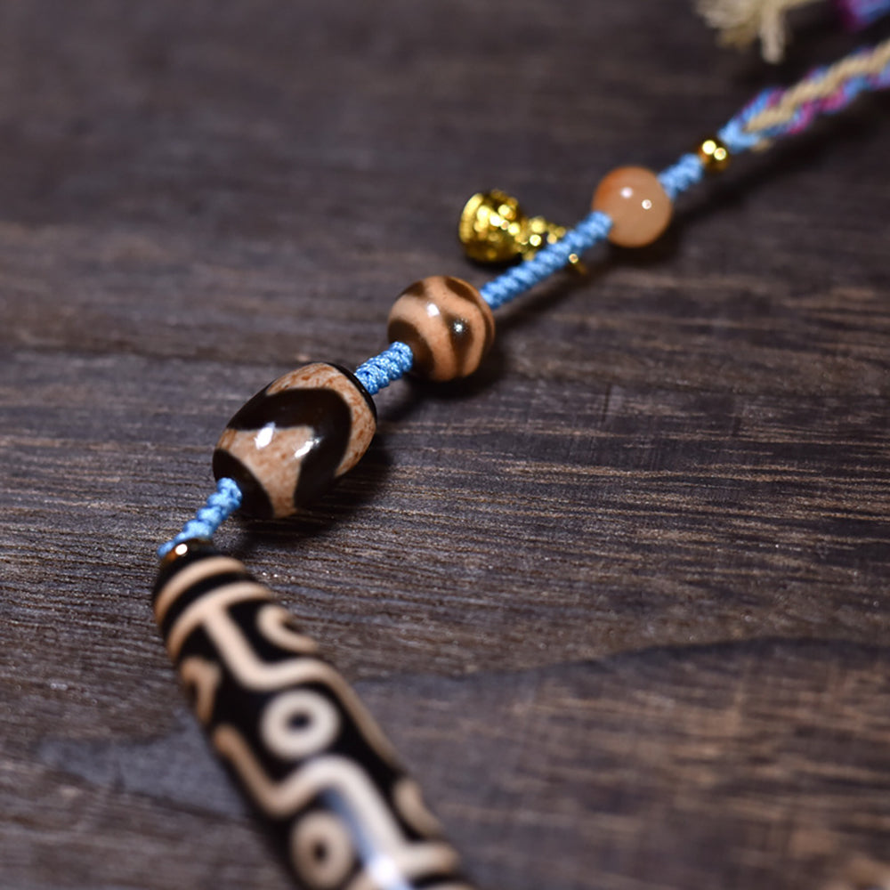 Fortune Nine-Eyed Dzi Necklace