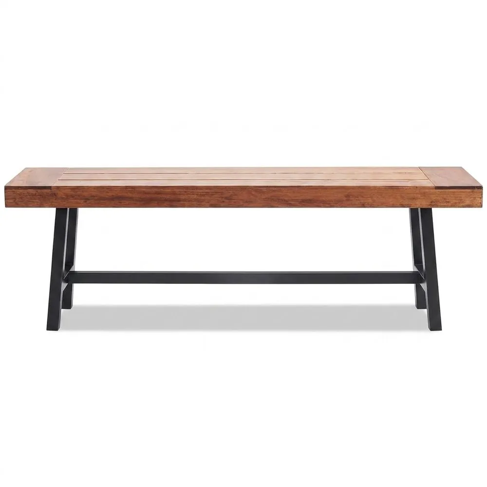 Banco de jardín de madera para 3 personas con respaldo y reposabrazos