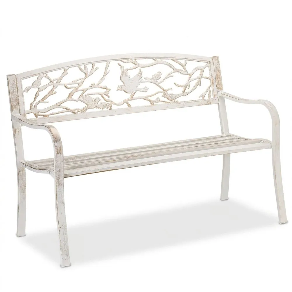 Banco de jardín para 2 personas, estilo vintage, ideal para balcón y terraza