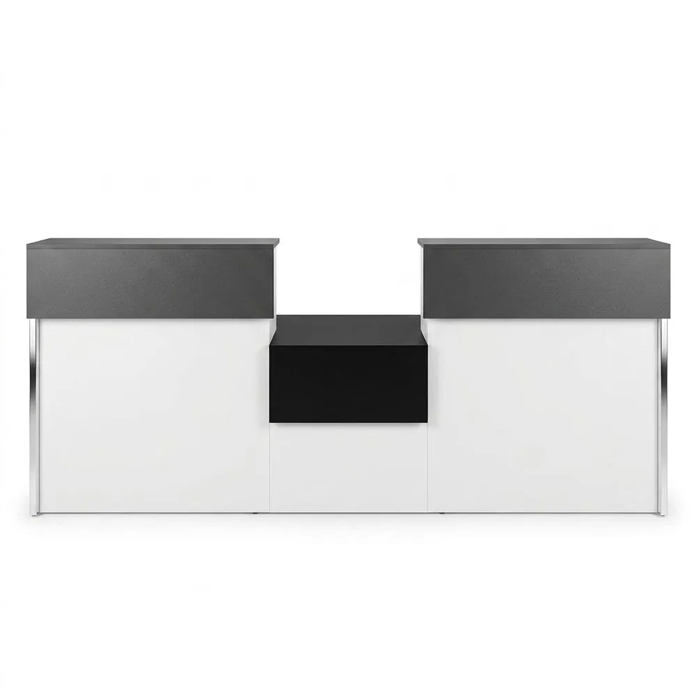 Mostrador de Recepción Doble para Oficina en Gris Grafito