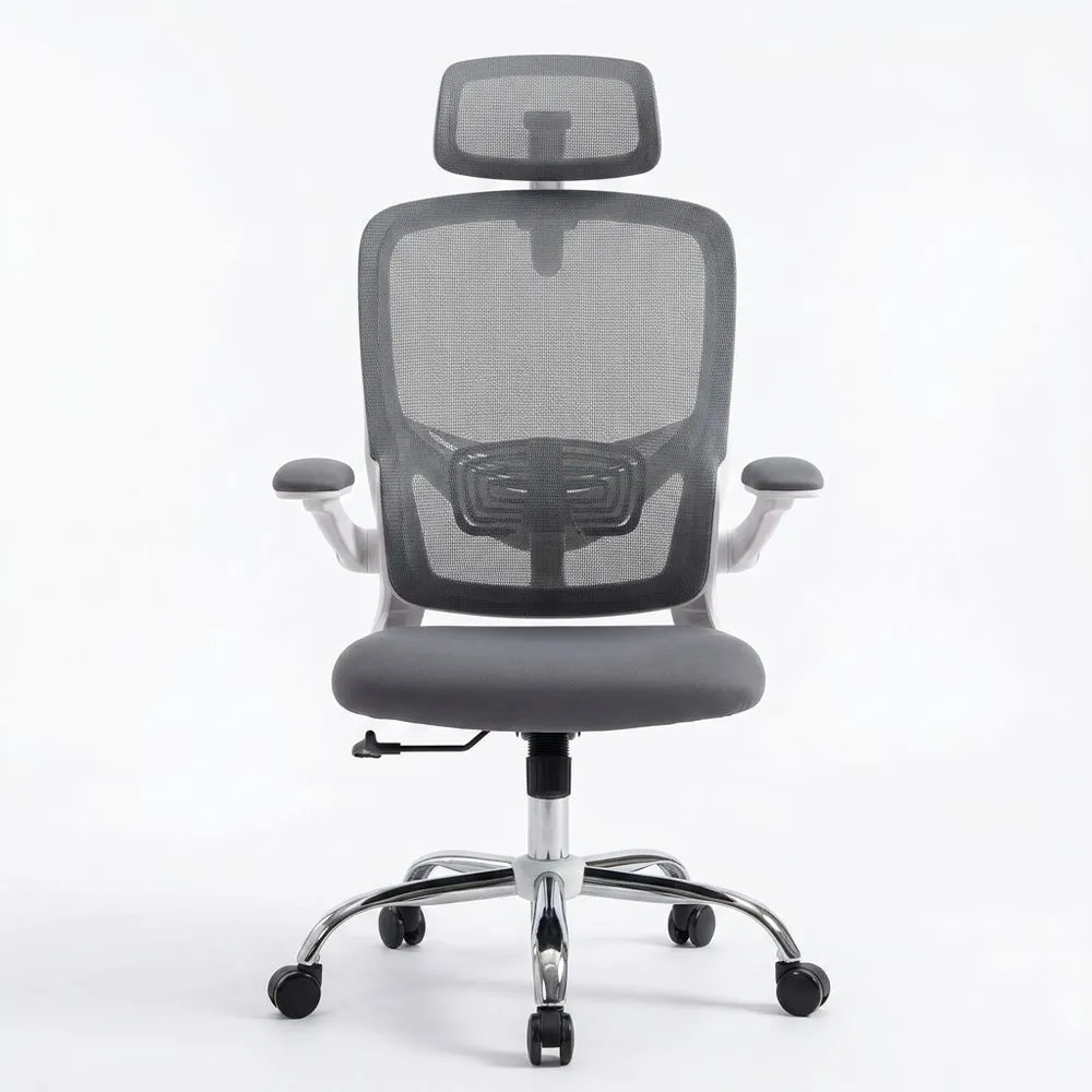 Silla de Oficina Ergonómica con Soporte Lumbar Ajustable y Reposabrazos Abatibles