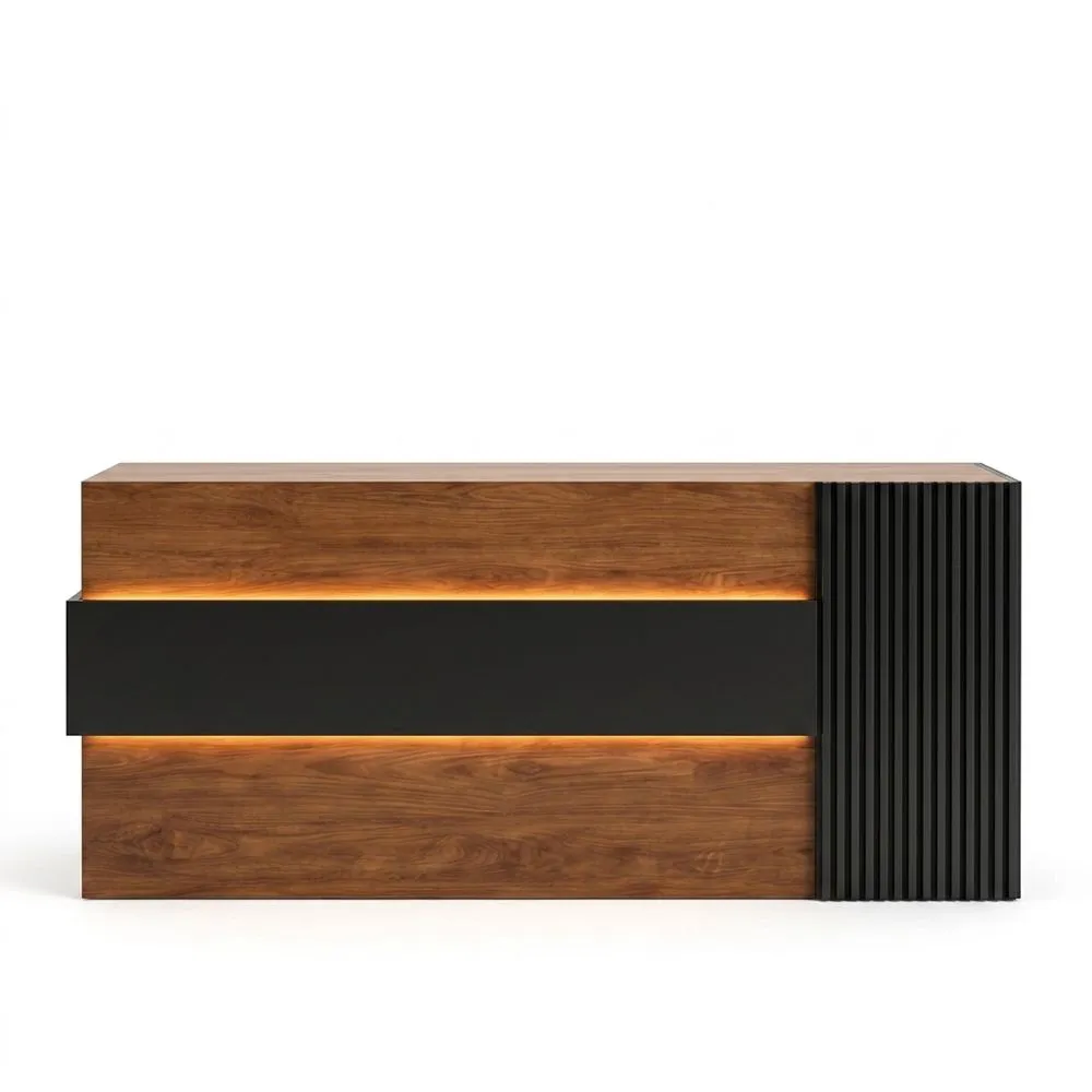 Mostrador de recepción moderno con cajón y archivador para oficina, salón, spa y comercio minorista, ideal para espacios pequeños