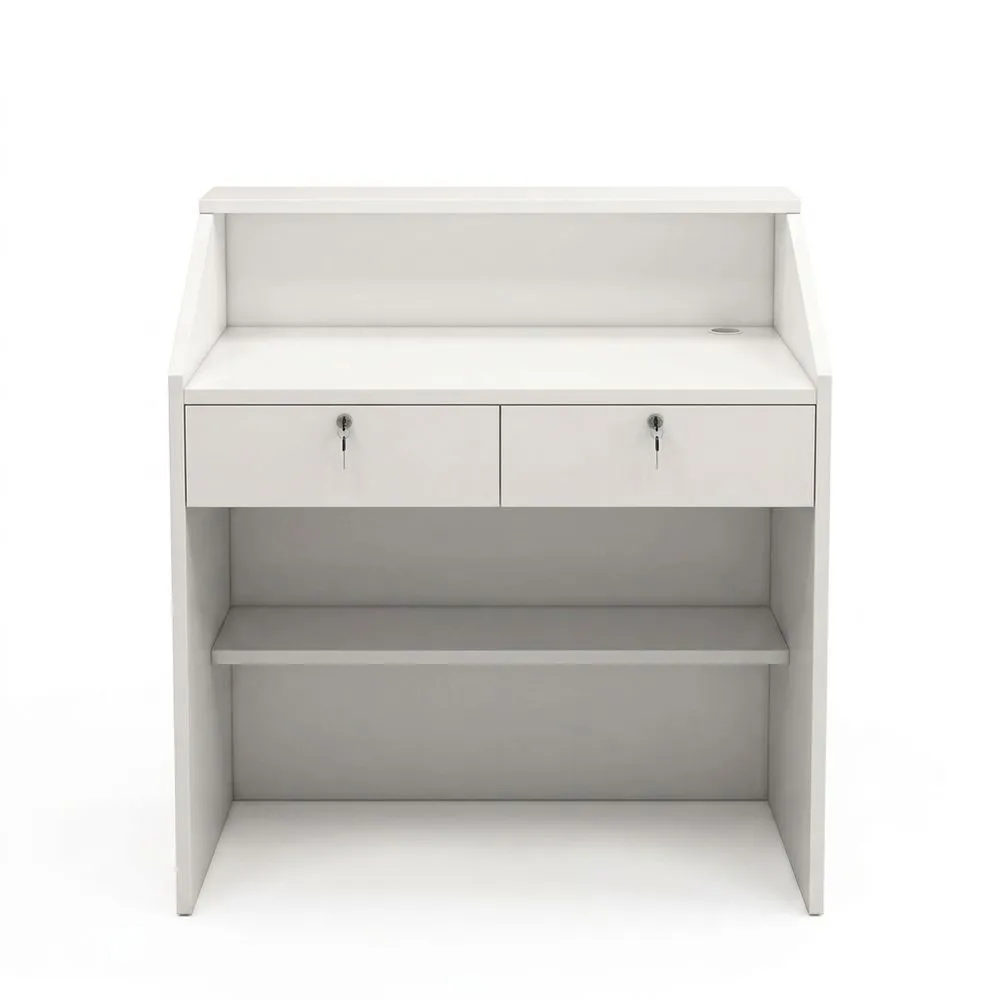 Mostrador de recepción blanco para oficina o tienda, ideal para clínicas y hoteles