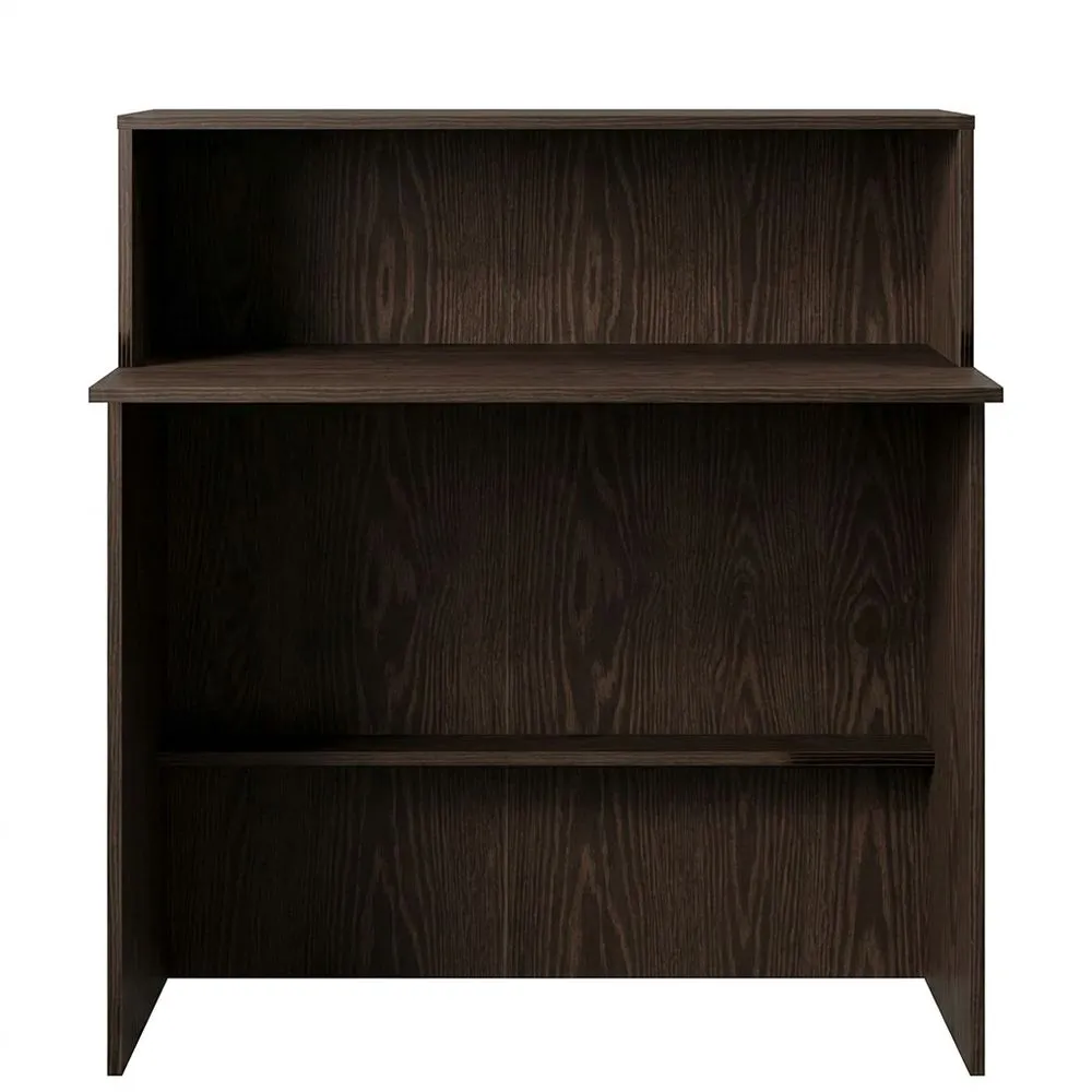 Mostrador de recepción negro de madera 100x50x103.5 cm
