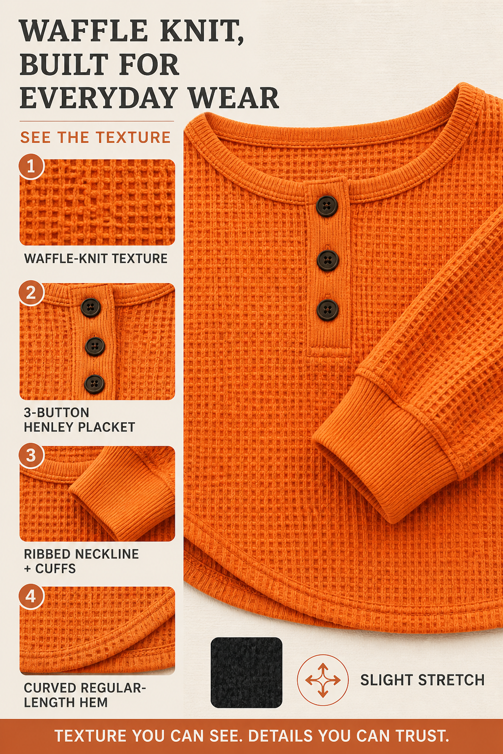 Waffle Fabric Zoom & Hardware Detail