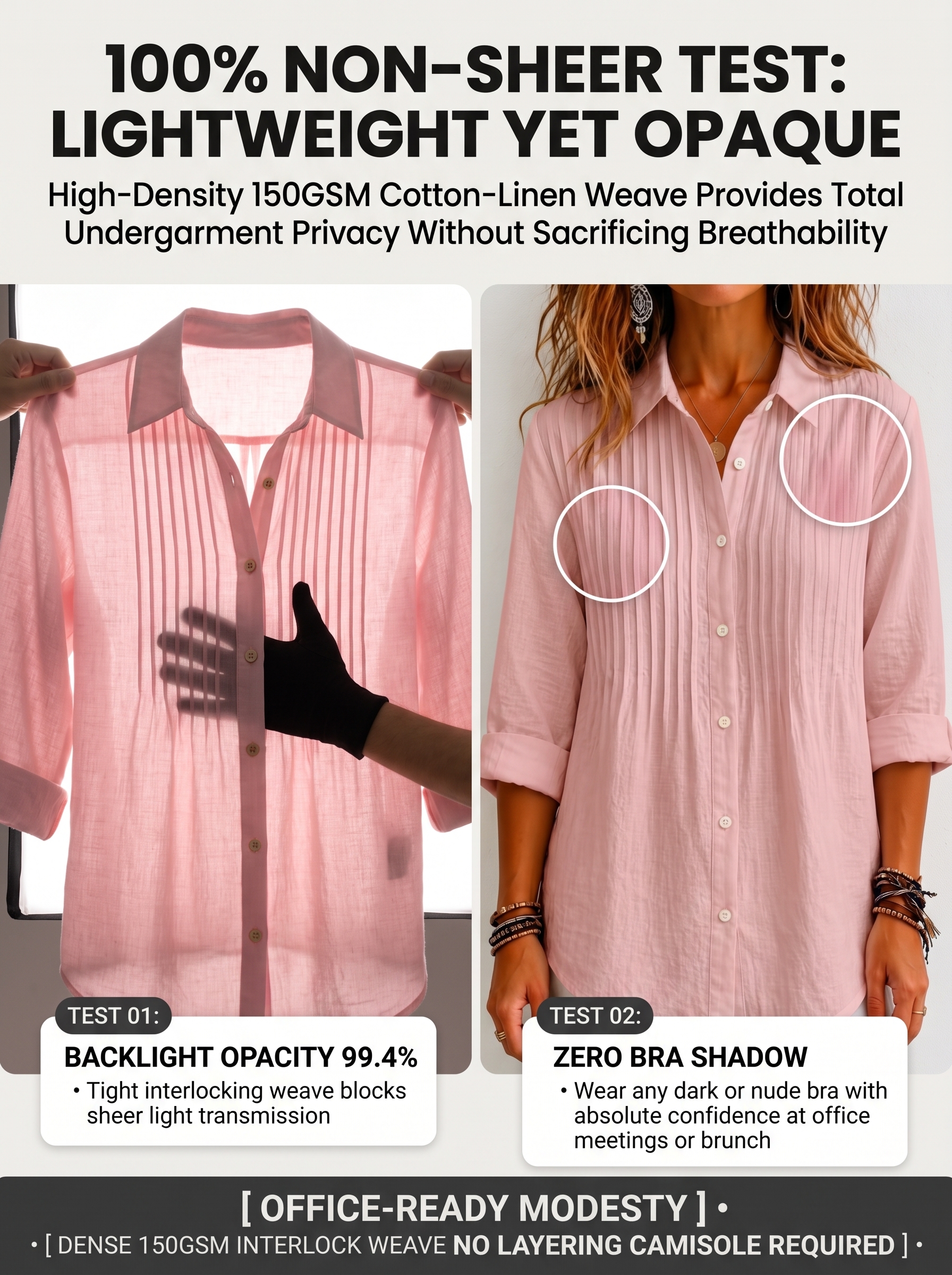 100 Percent Non-Sheer Opacity and Modesty Test