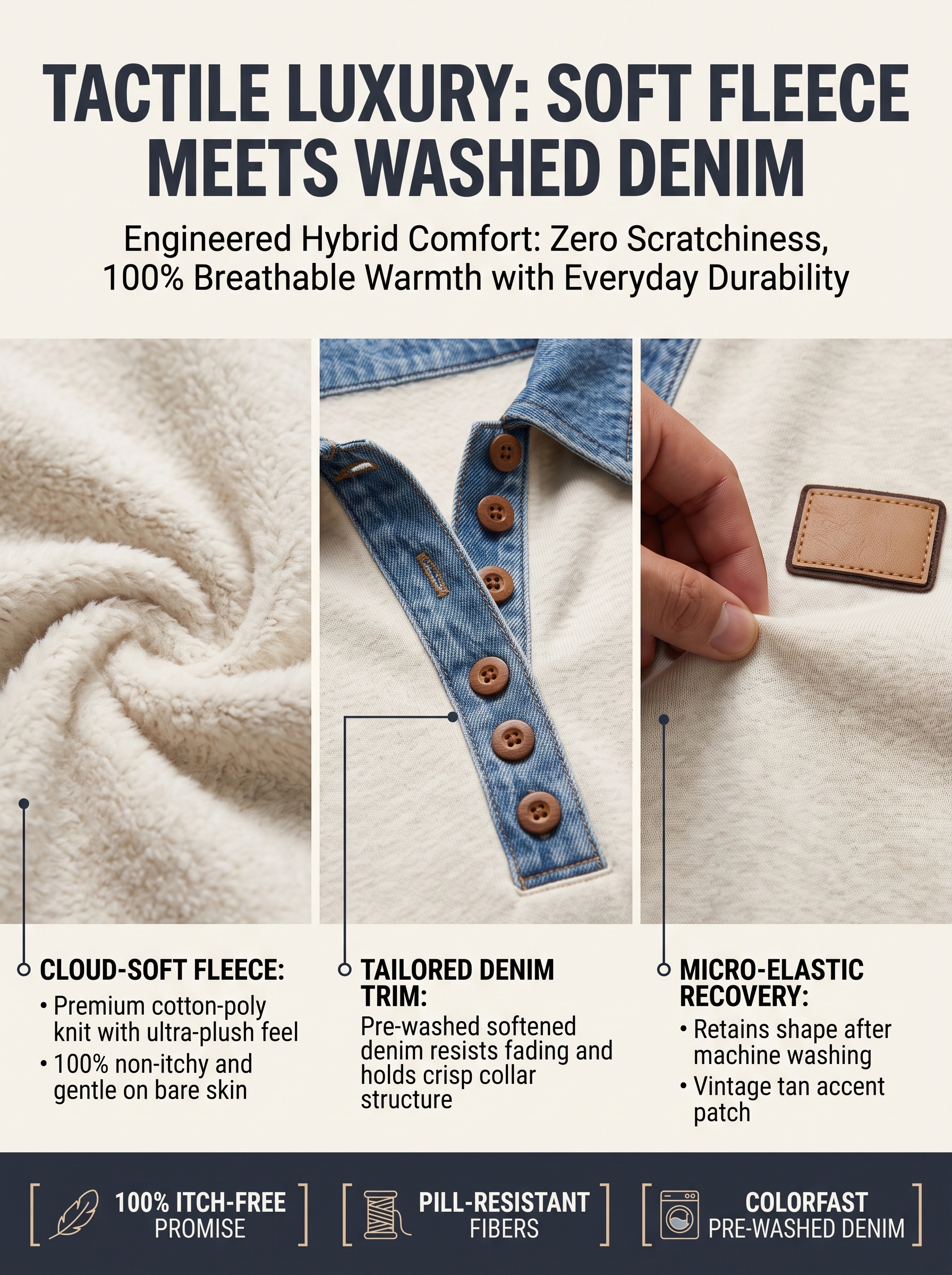 Seamless Interior Comfort and Flatlock Seam Detail