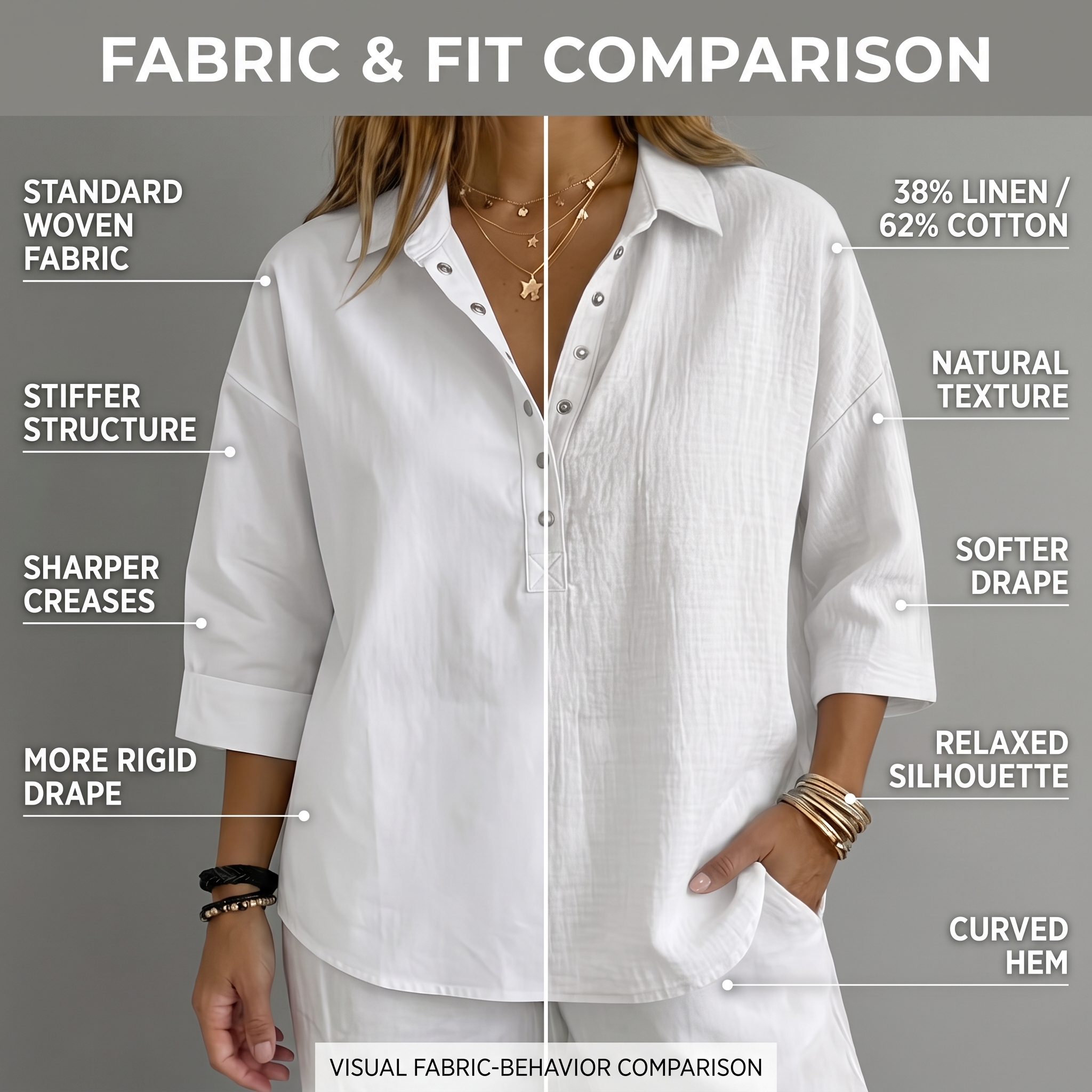 Henley Collar & 3/4 Sleeve Design Map