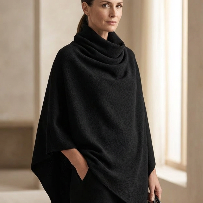 ✨ Elevated Comfort | Women's Cowl-Neck Cape & Wide-Leg Pants 2-Piece Set Free shipping