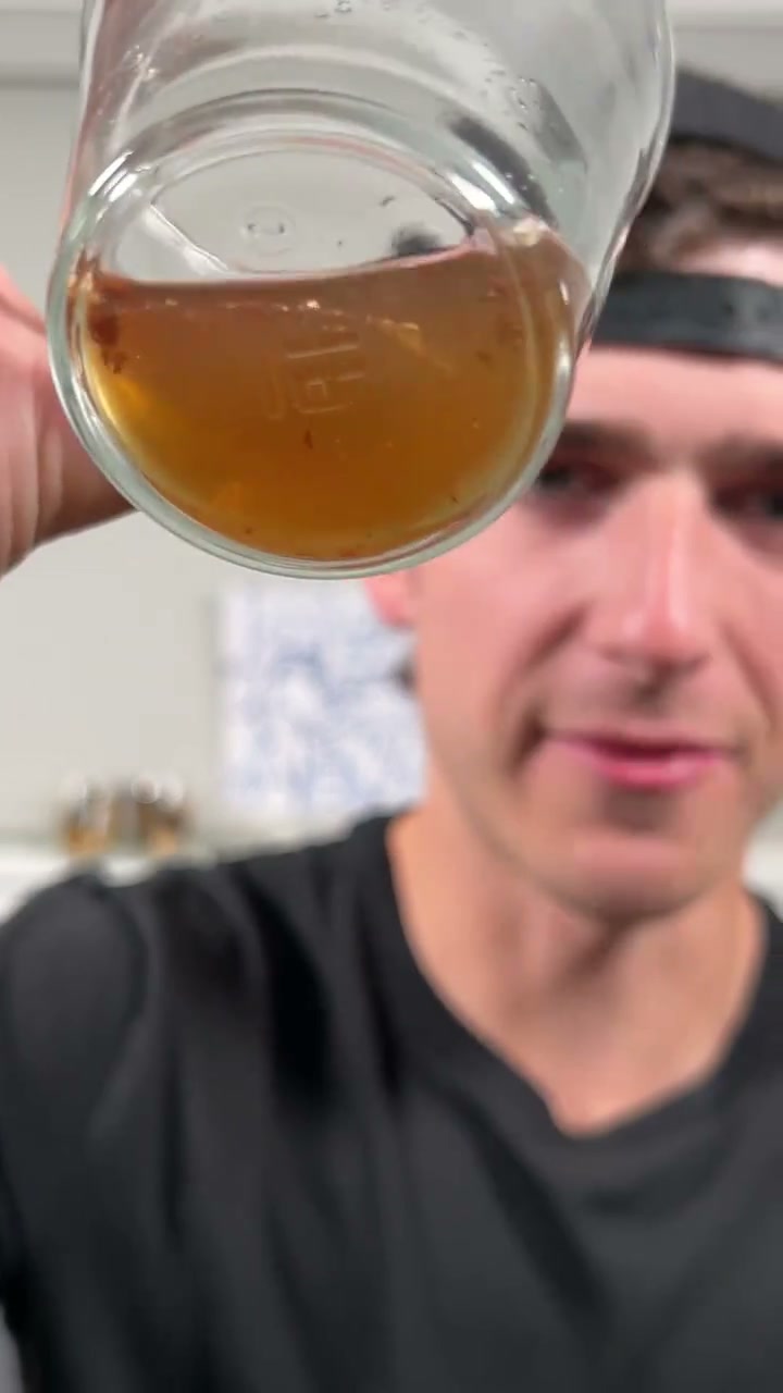 Demonstrator swishing mouthwash