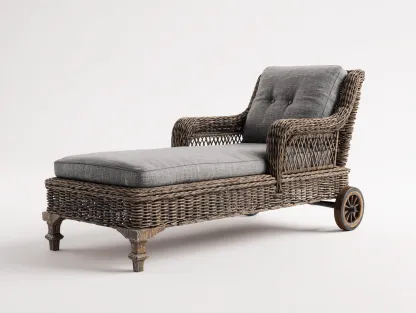 Bain de soleil rotin synthétique 200x70x80 cm gris naturel détente extérieure-Novayliving