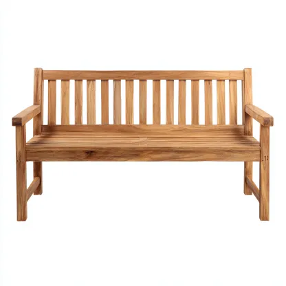 Banc de jardin en bois massif 150x55x85 cm - bois naturel - design classique avec dossier pour extérieur-Novayliving