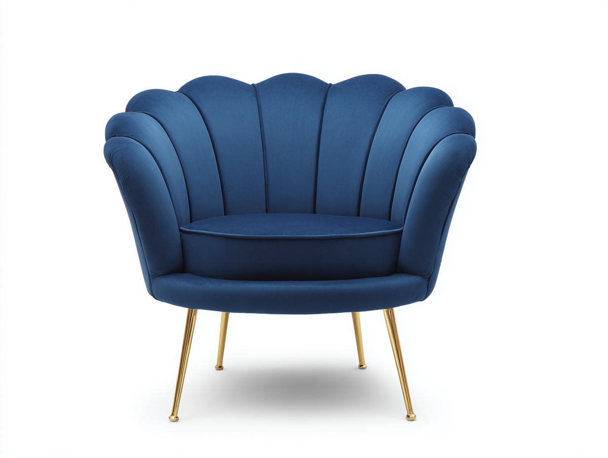Fauteuil rembourré revêtement textile 78x72x82 cm - Bleu foncé - Style contemporain pour intérieur-Novayliving