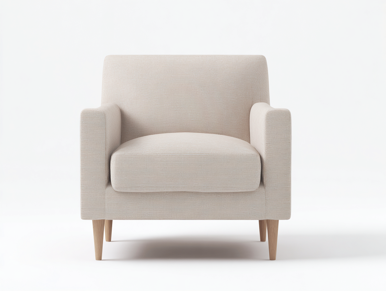 Fauteuil en tissu 72x78x85 cm - beige clair - style contemporain pour salon-Novayliving