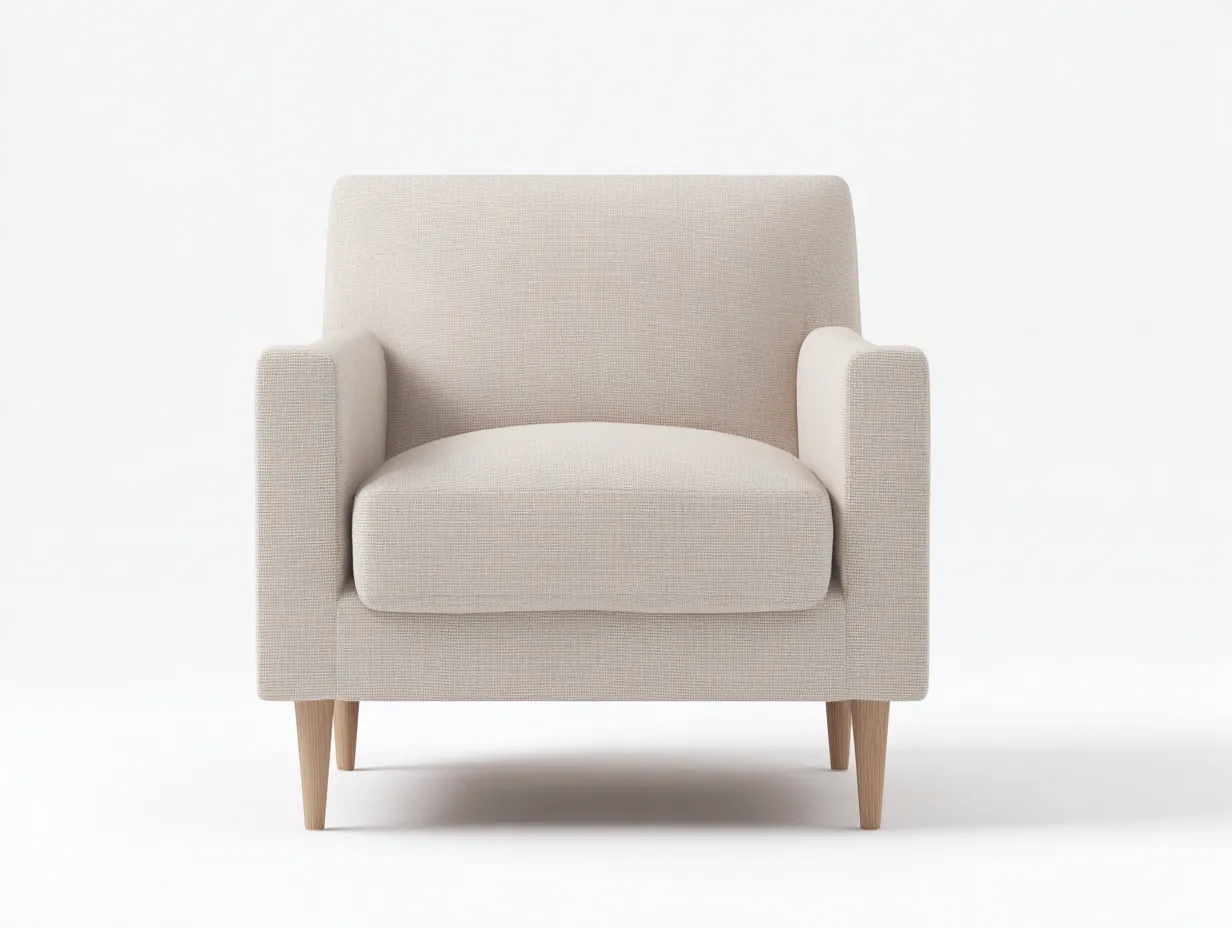 Fauteuil en tissu 72x78x85 cm - beige clair - style contemporain pour salon-Novayliving