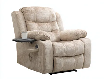 Fauteuil relax en tissu 96x100x106 cm - beige - confort relaxant pour salon-Novayliving