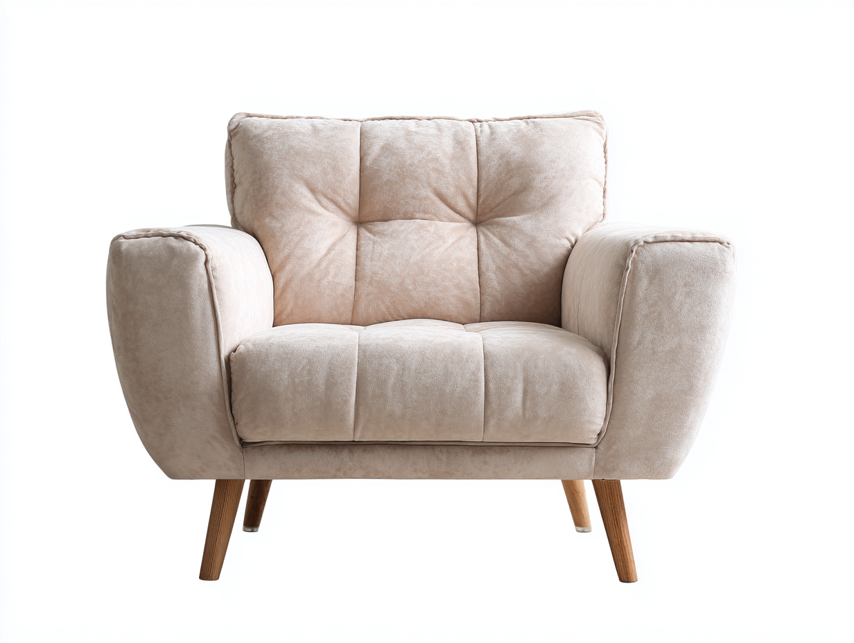 Fauteuil en tissu 80x85x85 cm - beige - style moderne-Novayliving