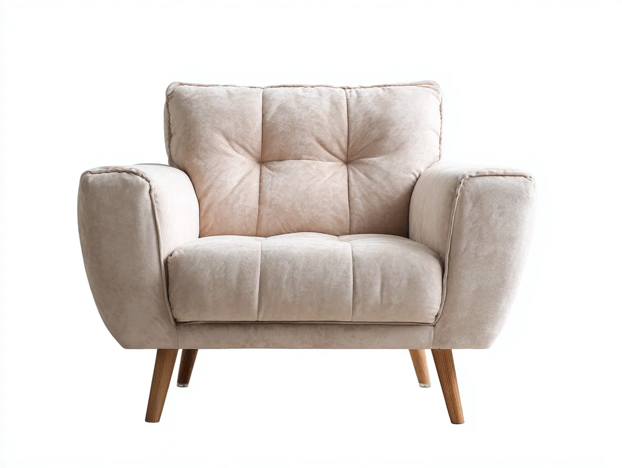 Fauteuil en tissu 80x85x85 cm - beige - style moderne-Novayliving
