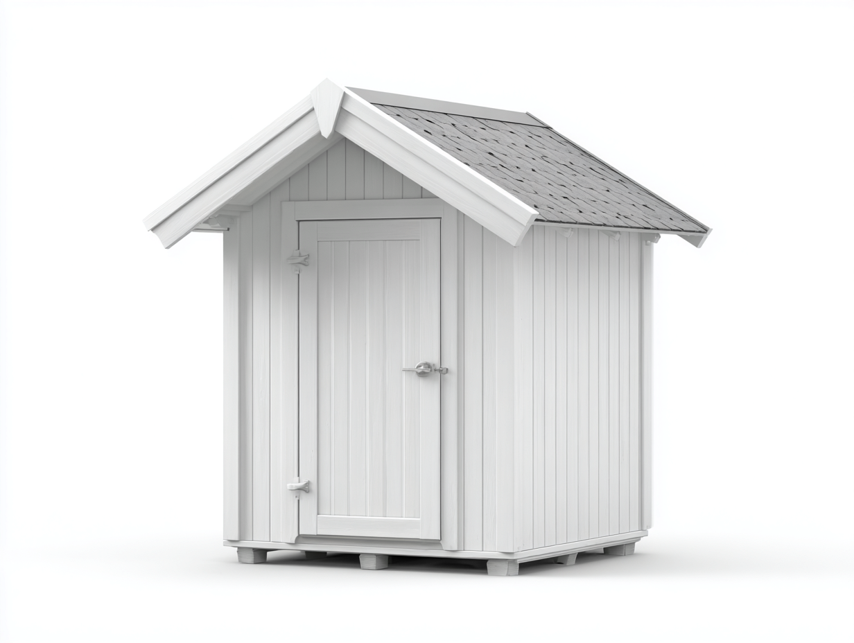 Casetta da giardino-Legno-Metallo-158x122x192 cm-bianco-grigio-stile moderno-Roluxlyinterior